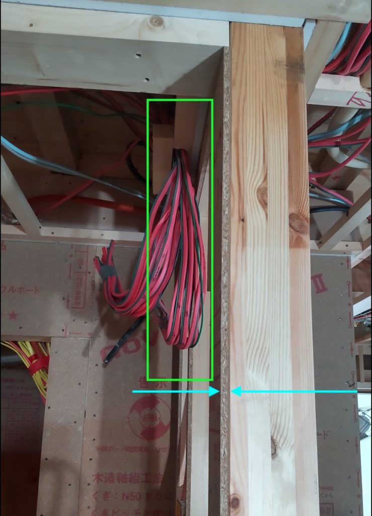 脱衣室の壁と分電盤