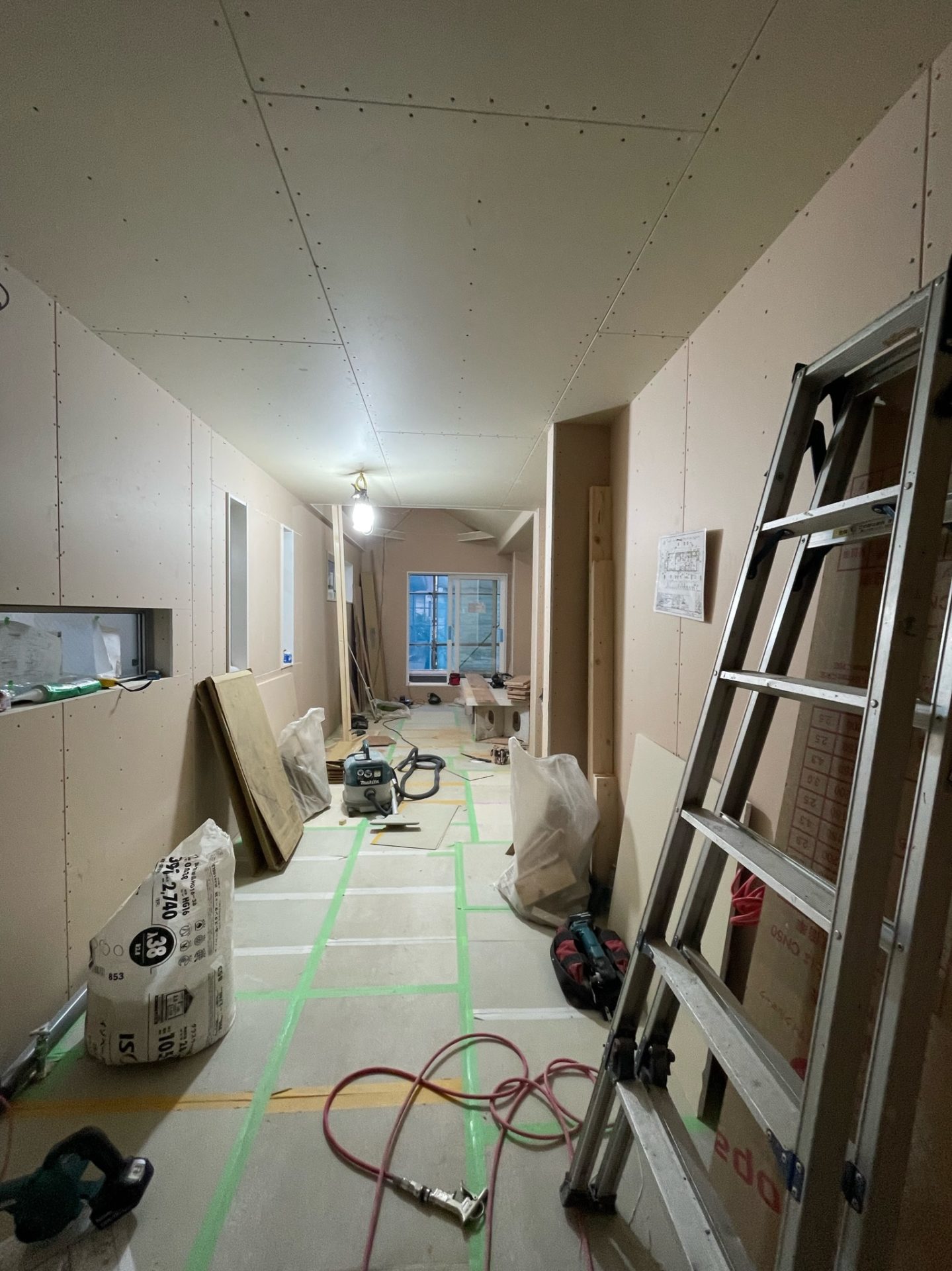 キッチン石膏ボード完了