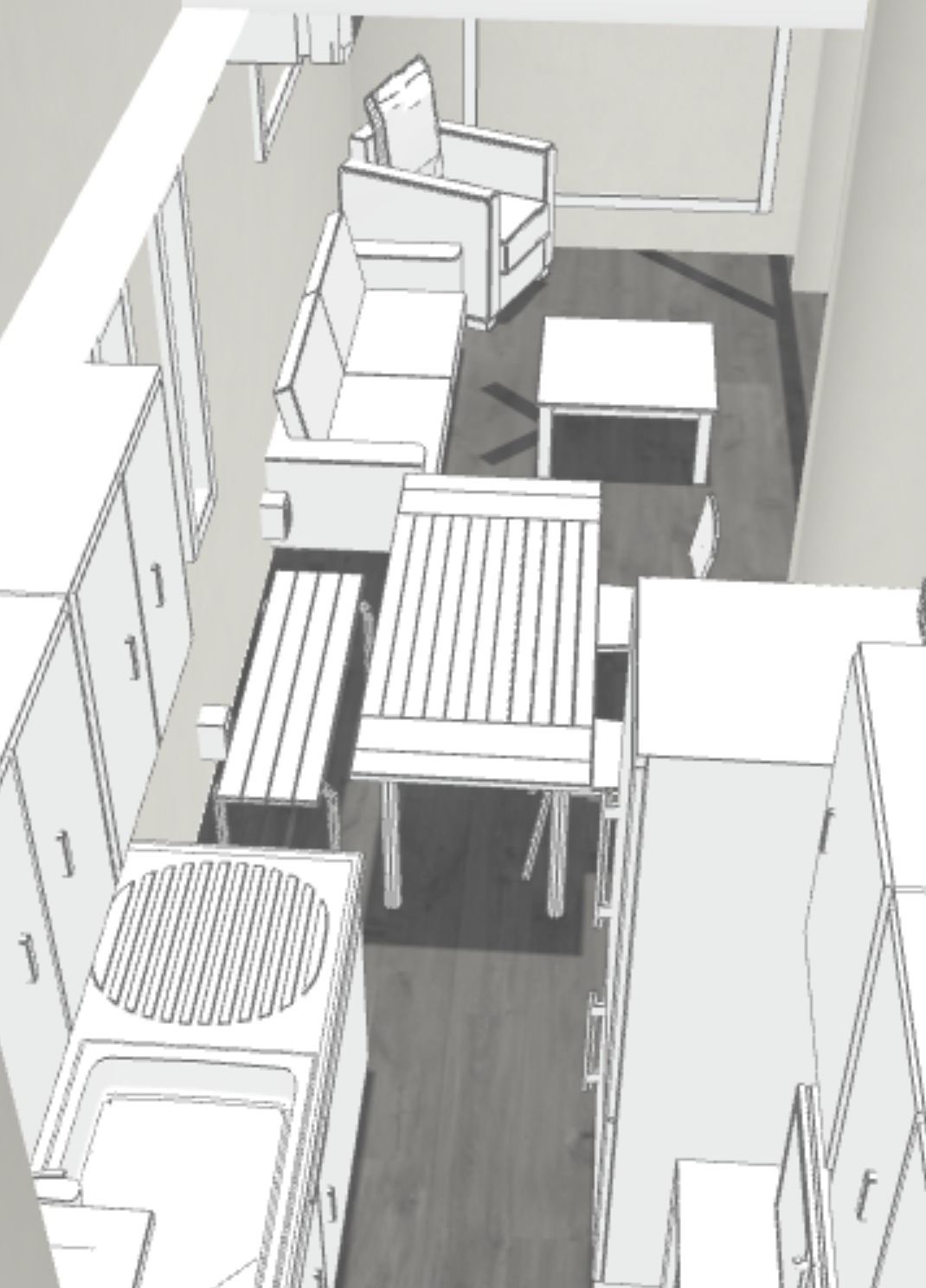 ダイニングテーブル縦2