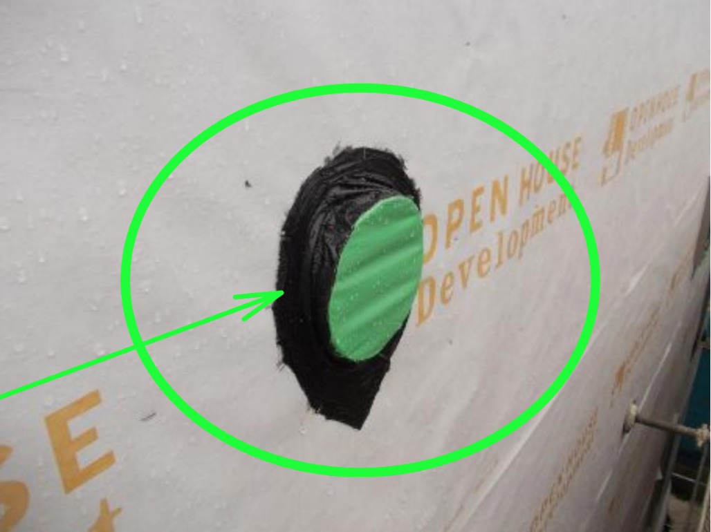 外壁貫通部の防水シール